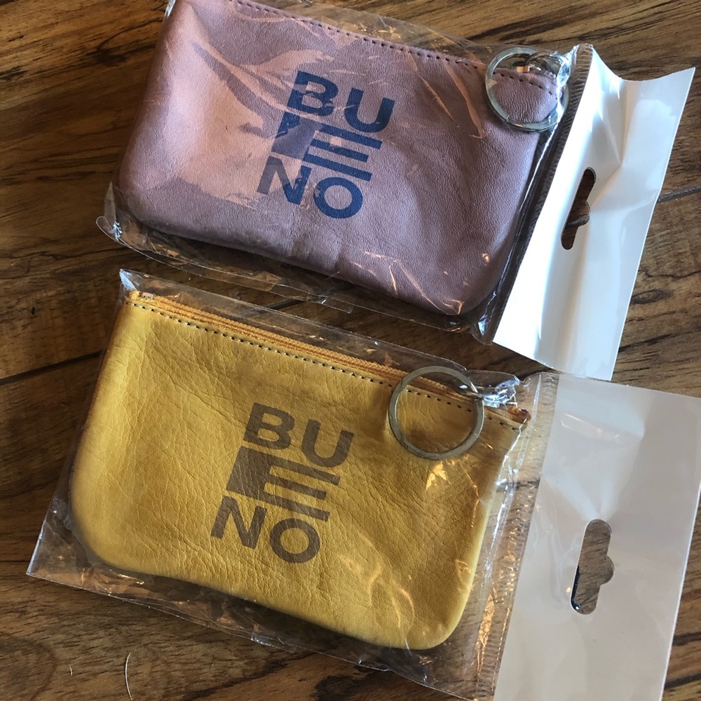 Bundle TWO Bueno leather coin purses